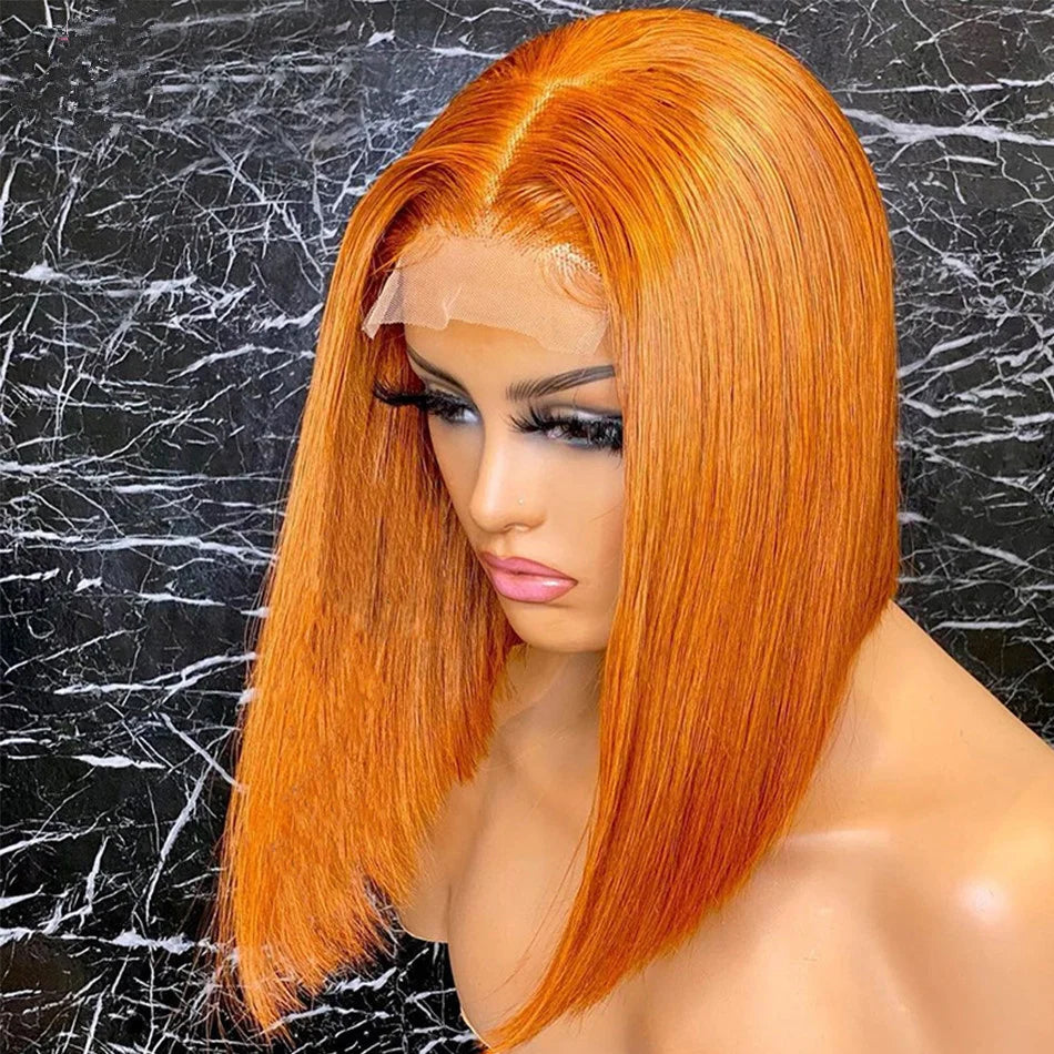 Ginger & Black Bob Lace Frontal Wig Pre Plucked