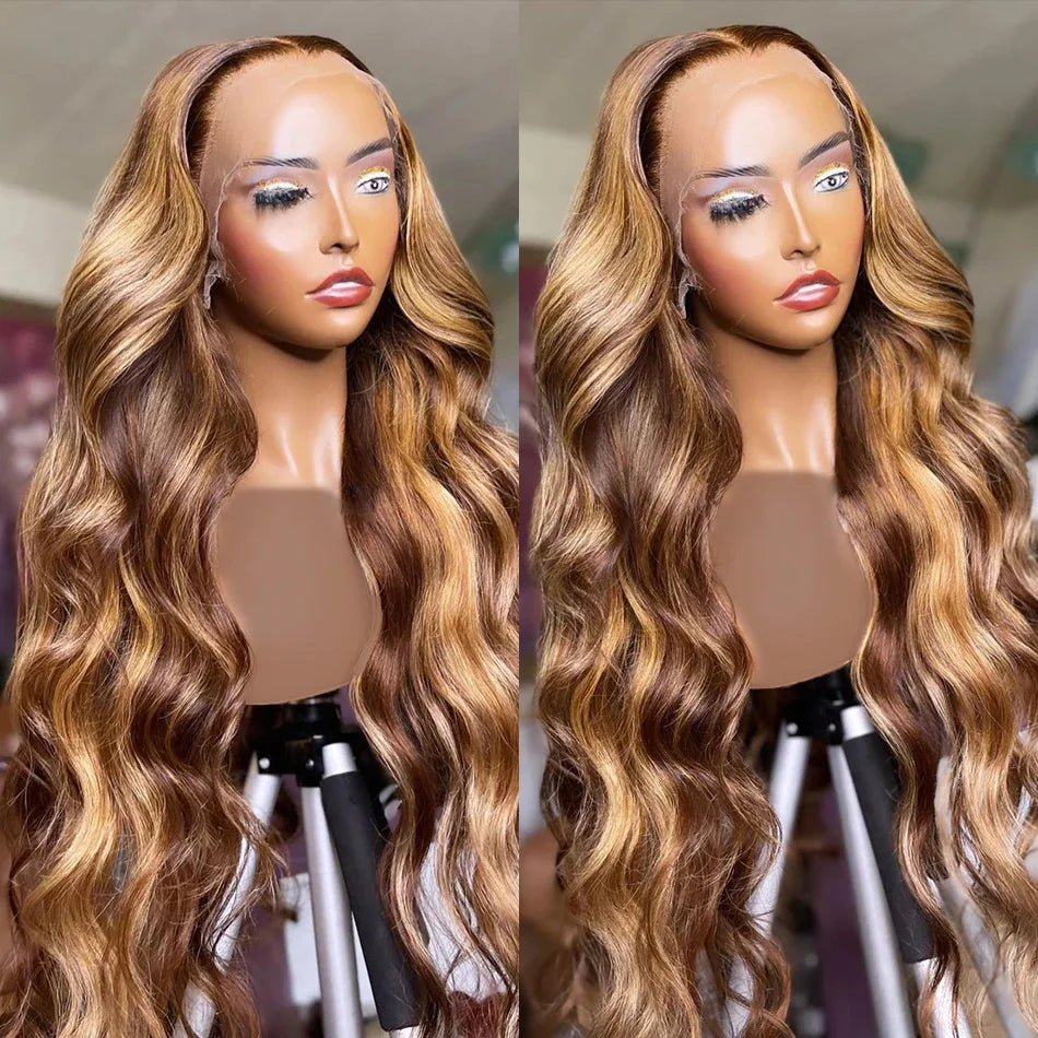 Highlight Lace Frontal Wig Honey Blonde Body Wave