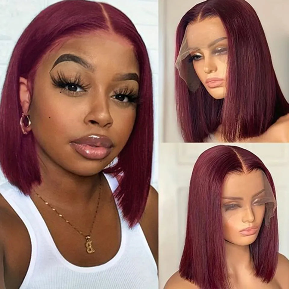 Burgundy Peruvian Straight 13x6x1 Lace Front Wig
